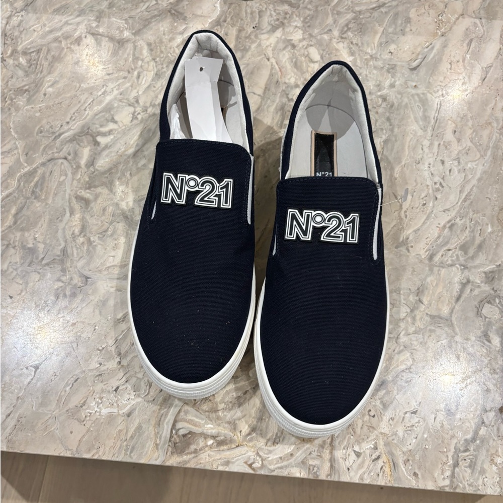 Black and White Slip-On Sneakers